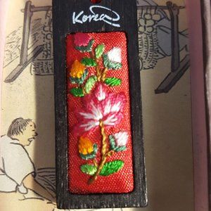 Embroidered Keychain Floral Infinity Knot Imported Handcrafted Zen Tranquility